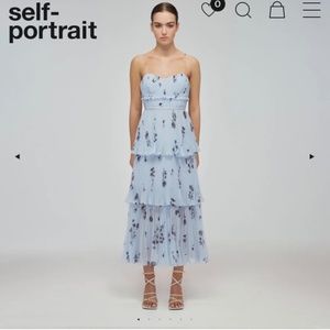 Self-Portrait Blue Floral Dress